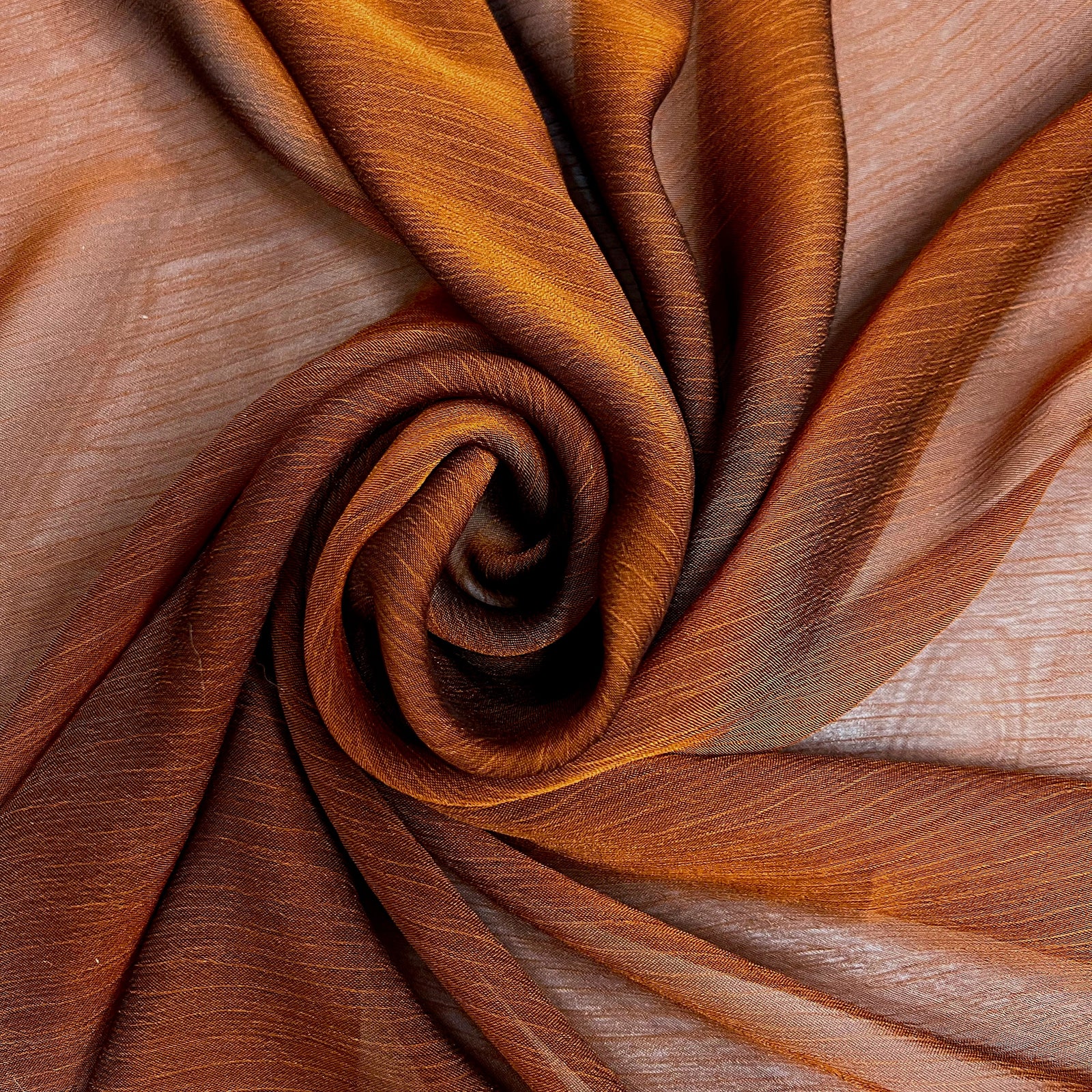 Jolene DARK COPPER BLACK Polyester Two-Tone Chiffon Fabric by the Yard - 10135