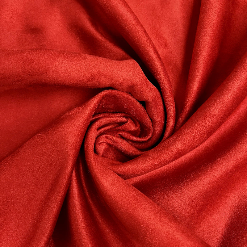 Giana SCARLET RED Faux Suede Polyester Microsuede Fabric by the Yard - 10223