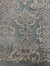 Vivian TAUPE Polyester Embroidery with Sequins on Mesh Lace Fabric by the Yard for Gown, Wedding, Bridesmaid, Prom - 10003