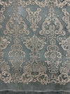 Vivian TAUPE Polyester Embroidery with Sequins on Mesh Lace Fabric by the Yard for Gown, Wedding, Bridesmaid, Prom - 10003