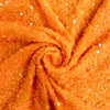 Stephanie ORANGE Overlap Sequins on ORANGE Stretch Velvet Fabric by the Yard for Gowns, Apparel, Costumes, Crafts - 10185