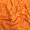 Stephanie ORANGE Overlap Sequins on ORANGE Stretch Velvet Fabric by the Yard for Gowns, Apparel, Costumes, Crafts - 10185