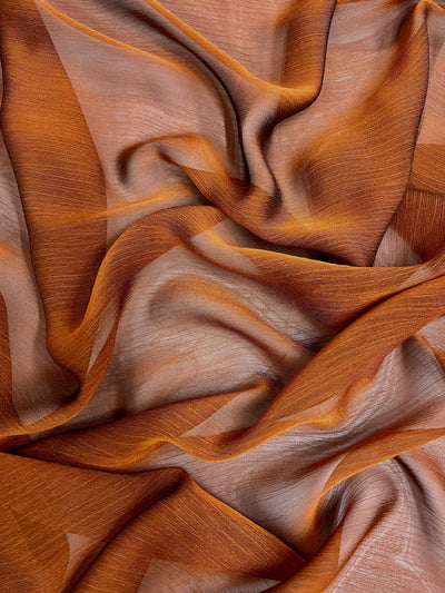 Jolene DARK COPPER BLACK Polyester Two-Tone Chiffon Fabric by the Yard - 10135