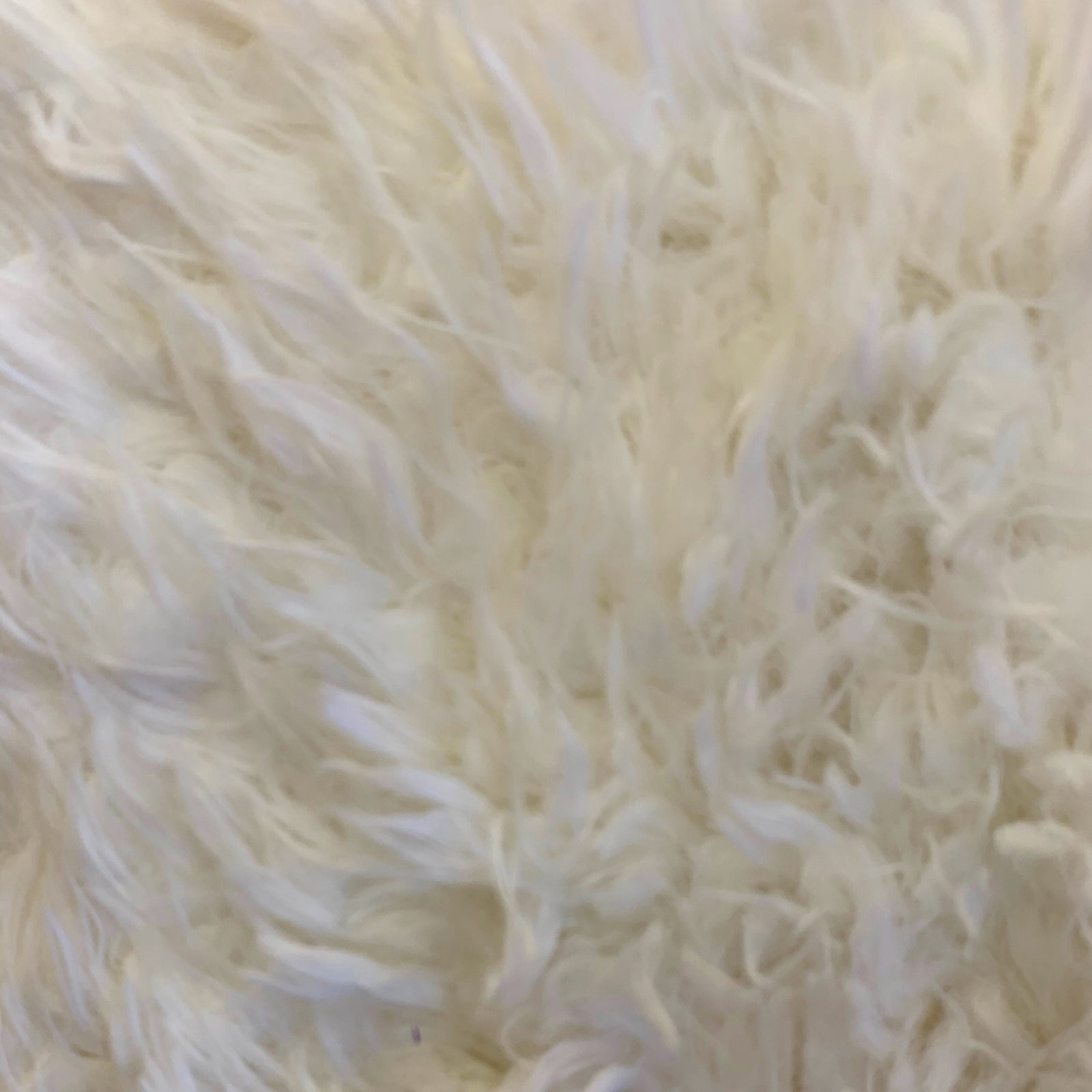Poppy IVORY Flokati Mongolian Short Pile Soft Faux Fur Fabric for Fursuit, Cosplay Costume, Photo Prop, Trim, Throw Pillow, Crafts