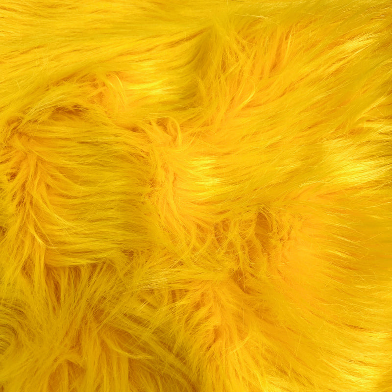 Eden YELLOW Shaggy Long Pile Soft Faux Fur Fabric for Fursuit, Cosplay Costume, Photo Prop, Trim, Throw Pillow, Crafts