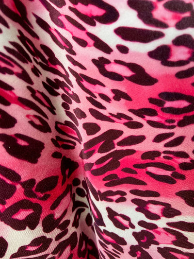 Dana PINK LIGHT PINK Leopard Pattern Polyester Stretch Velvet Fabric for Bows, Top Knots, Head Wraps, Scrunchies, Clothes, Costumes, Crafts