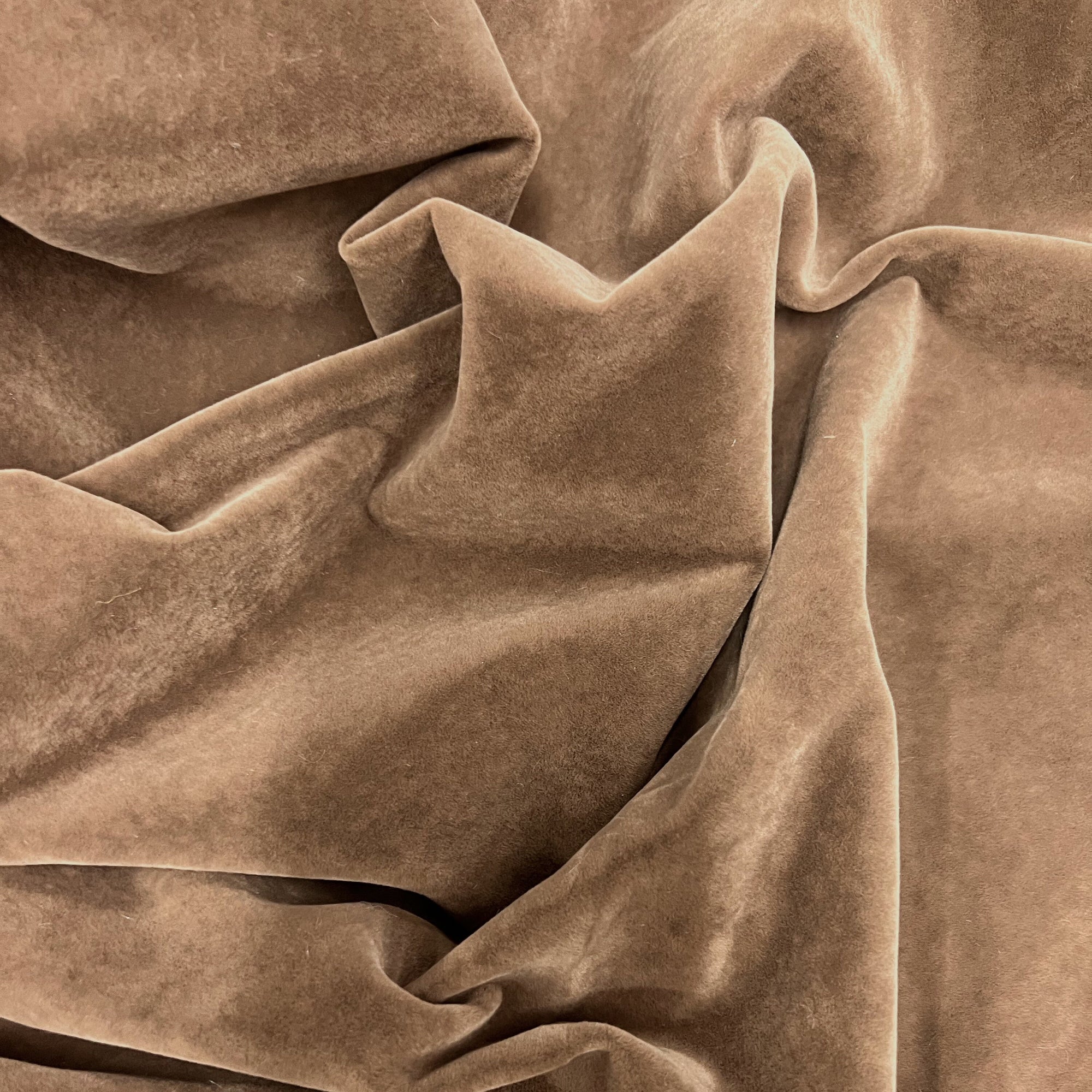 Camryn BEIGE Polyester Non-Stretch Velvet Fabric for Light Use Upholstery, Book Cover, Lining, Costumes, Crafts - 10126