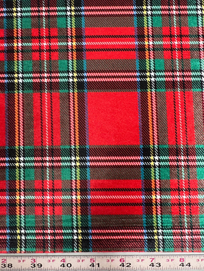 Sutton TARTAN PLAID-B on Polyester Stretch Velvet Fabric for Bows, TopKnot, Scrunchies, Clothes, Costumes, Crafts - 10171