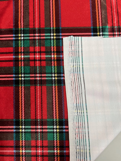 Sutton TARTAN PLAID-B on Polyester Stretch Velvet Fabric for Bows, TopKnot, Scrunchies, Clothes, Costumes, Crafts - 10171