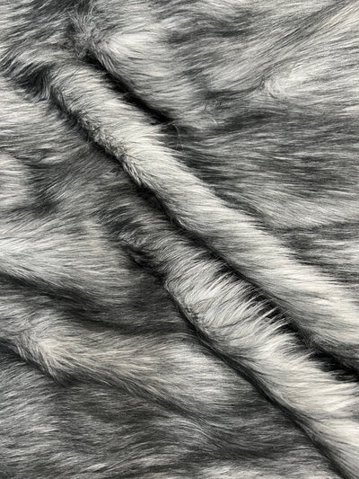 Bethany GREY BLACK Frost Mongolian Long Pile Soft Faux Fur Fabric for Fursuit, Cosplay Costume, Photo Prop, Trim, Crafts