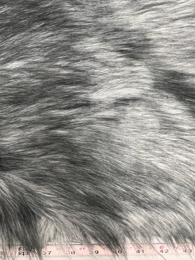 Bethany GREY BLACK Frost Mongolian Long Pile Soft Faux Fur Fabric for Fursuit, Cosplay Costume, Photo Prop, Trim, Crafts