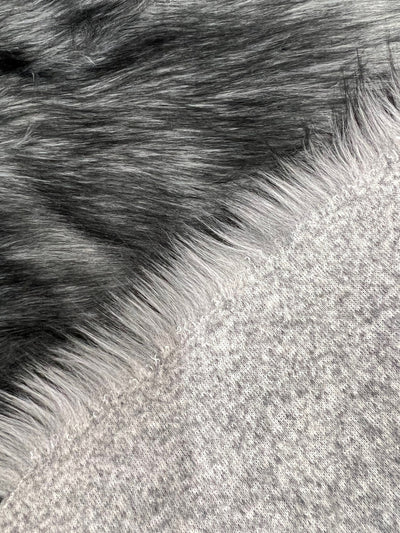 Bethany GREY BLACK Frost Mongolian Long Pile Soft Faux Fur Fabric for Fursuit, Cosplay Costume, Photo Prop, Trim, Crafts