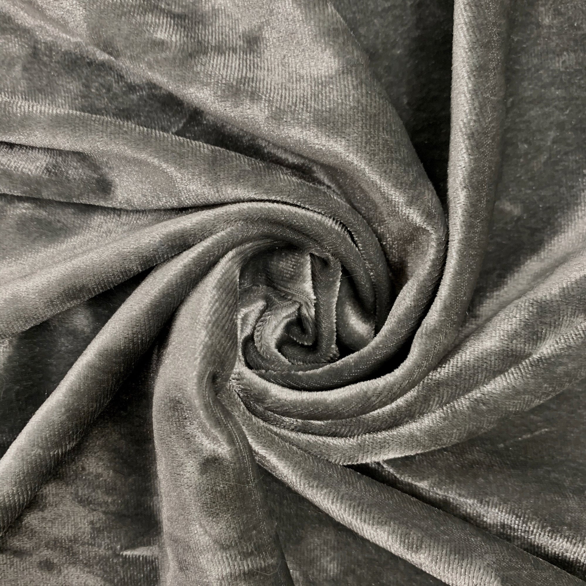 Samantha GREY Polyester Stretch Crushed Velvet Fabric by the Yard for Bows, Topknot. Headwraps, Scrunchies, Clothes, Costumes, Crafts
