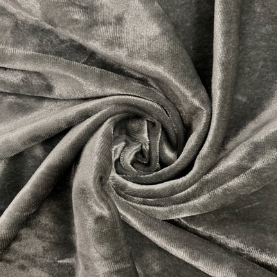 Samantha GREY Polyester Stretch Crushed Velvet Fabric by the Yard for Bows, Topknot. Headwraps, Scrunchies, Clothes, Costumes, Crafts