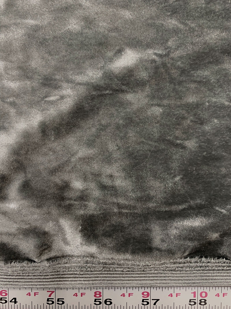 Samantha GREY Polyester Stretch Crushed Velvet Fabric by the Yard for Bows, Topknot. Headwraps, Scrunchies, Clothes, Costumes, Crafts