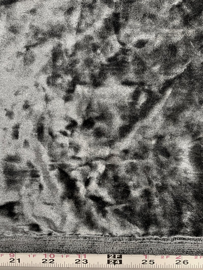 Samantha CHARCOAL GREY Polyester Stretch Crushed Velvet Fabric for Bows, Topknot. Headwraps, Scrunchies, Clothes, Costumes, Crafts