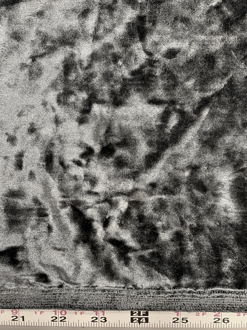 Samantha CHARCOAL GREY Polyester Stretch Crushed Velvet Fabric for Bows, Topknot. Headwraps, Scrunchies, Clothes, Costumes, Crafts