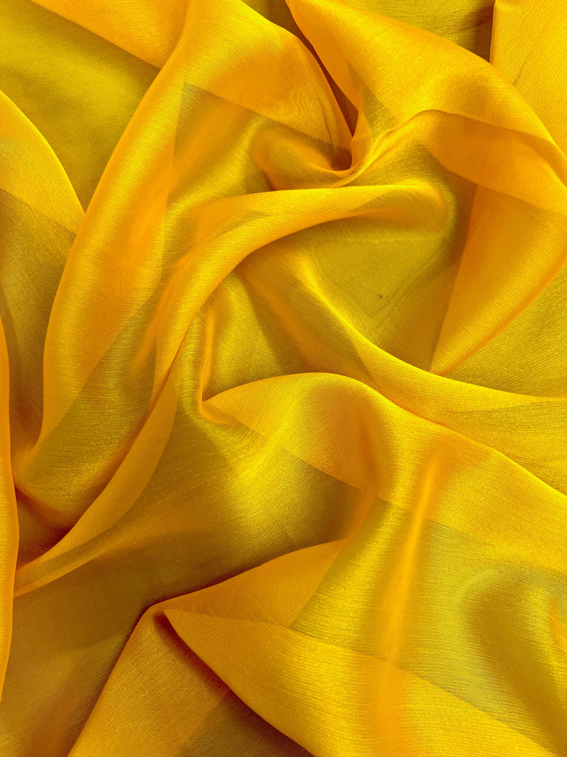 Jolene SAFFRON YELLOW Polyester Two-Tone Chiffon Fabric by the Yard - 10135