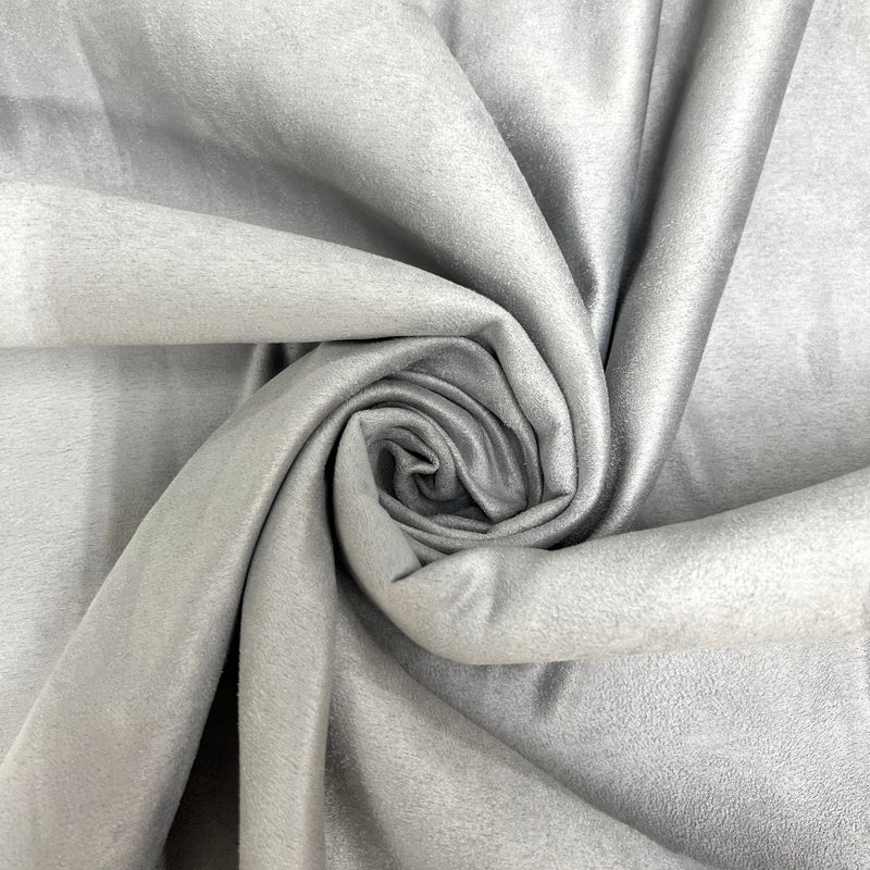 Giana SILVER Faux Suede Polyester Microsuede Fabric by the Yard - 10223