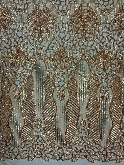 Artemis GOLD Sequins on Mesh Lace Fabric by the Yard