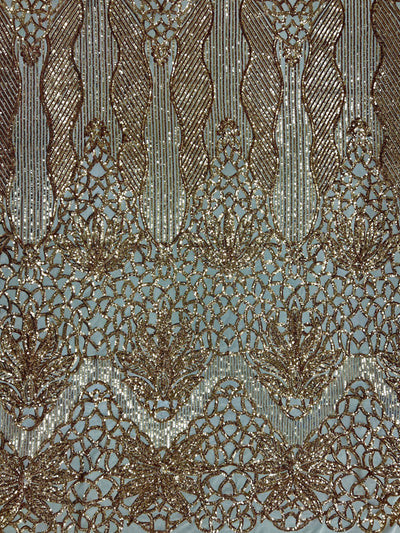 Artemis GOLD Sequins on Mesh Lace Fabric by the Yard