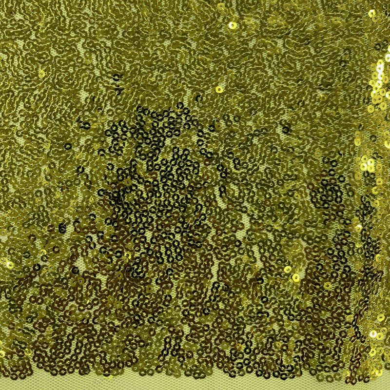 Leila OLIVE GREEN Sequins on Mesh Fabric by the Yard - 10050