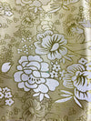 Juliet LIGHT GOLD Floral Brocade Chinese Satin Fabric by the Yard - 10053