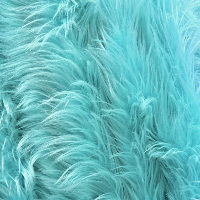 Eden LIGHT AQUA BLUE Shaggy Long Pile Soft Faux Fur Fabric for Fursuit, Cosplay Costume, Photo Prop, Trim, Throw Pillow, Crafts