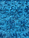 Allie TURQUOISE 3D Floral Polyester Satin Rosette with Sequins Fabric by the Yard - 10051