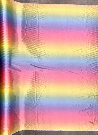 Rae Pastel Rainbow Polyester Light Weight Satin Fabric by the Yard