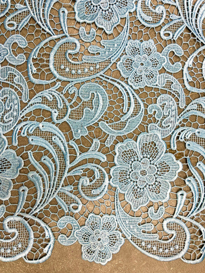 Maggie LIGHT BLUE Guipure Venice Heavy Lace Fabric by the Yard - 10019