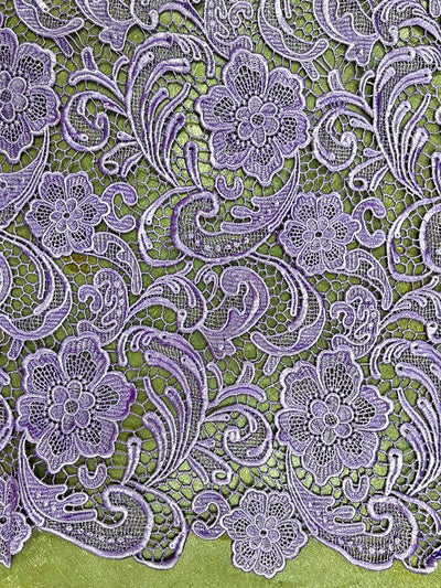 Maggie LAVENDER Guipure Venice Heavy Lace Fabric by the Yard - 10019