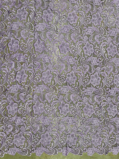Maggie LAVENDER Guipure Venice Heavy Lace Fabric by the Yard - 10019