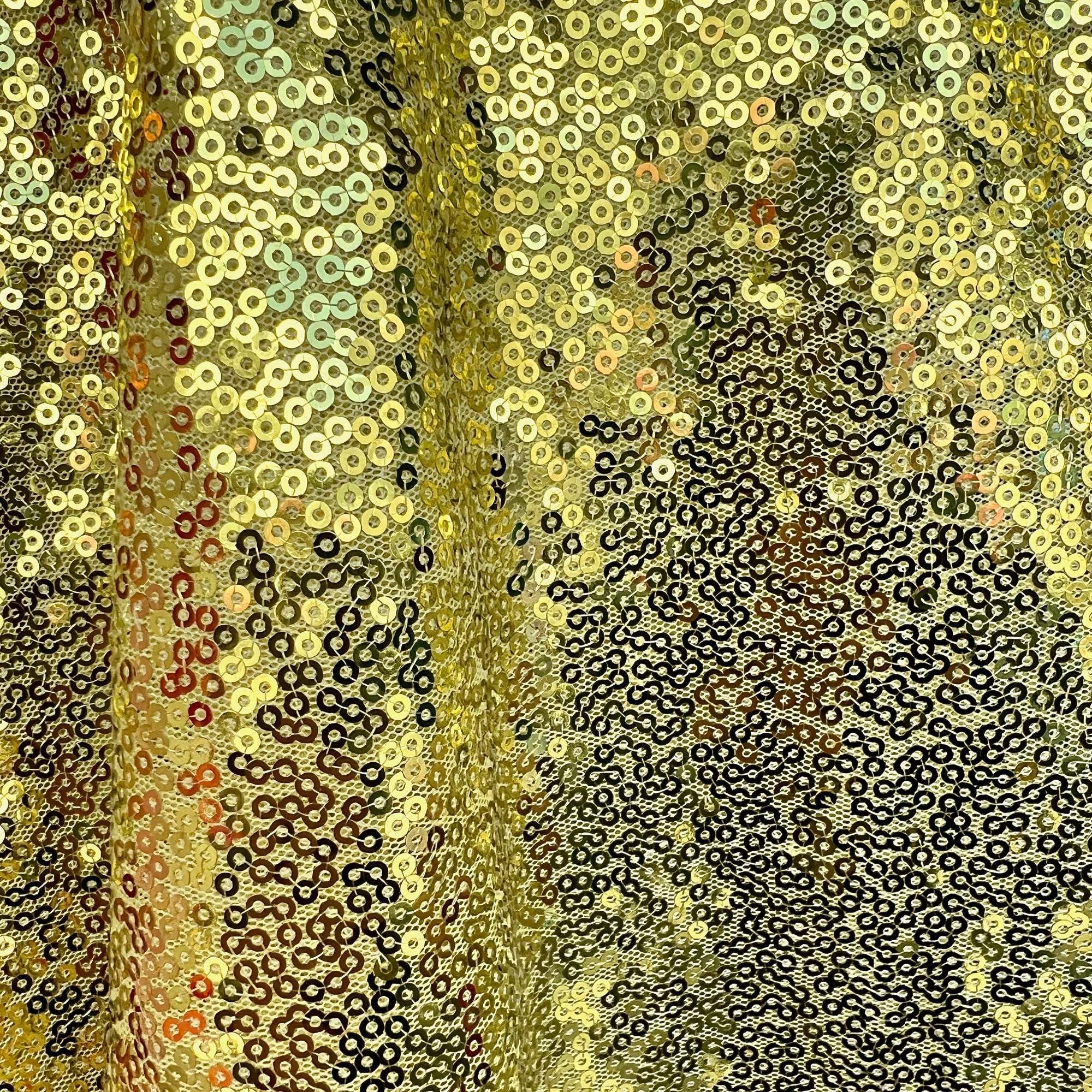 Leila SHINY YELLOW Sequins on Mesh Fabric by the Yard - 10050
