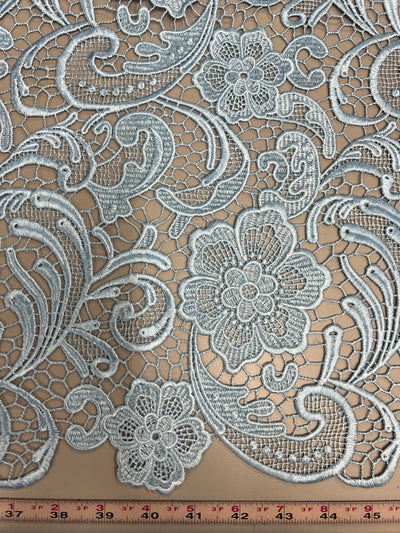 Maggie LIGHT BLUE Guipure Venice Heavy Lace Fabric by the Yard - 10019