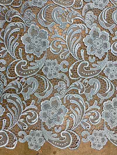 Maggie LIGHT BLUE Guipure Venice Heavy Lace Fabric by the Yard - 10019