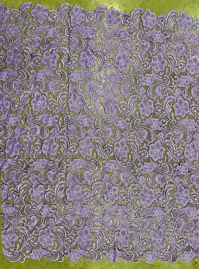 Maggie LAVENDER Guipure Venice Heavy Lace Fabric by the Yard - 10019