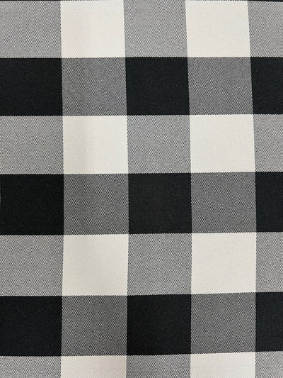 Camille BLACK GREY 1.5" Big Checkered Gingham Pattern Poly Poplin Fabric by the Yard - 10049