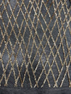 Jordyn GOLD Diamond Sequins on BLACK Mesh Lace Fabric by the Yard - 10008