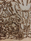 Phoebe BRONZE Sequins on Mesh Lace Fabric by the Yard - 10062