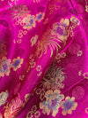 Kate FUCHSIA Floral Brocade Chinese Satin Fabric by the Yard - 10037