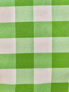 Camille LIME GREEN 1" Big Checkered Gingham Pattern Poly Poplin Fabric by the Yard - 10049