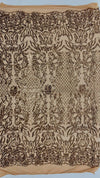 Phoebe BRONZE Sequins on Mesh Lace Fabric by the Yard - 10062