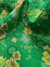 Kate GREEN Floral Brocade Chinese Satin Fabric by the Yard - 10037