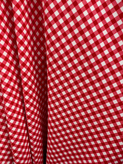 Judy Gingham Printed Polyester Spandex 4-way Stretch Medium Weight Fabric for Apparel, Swimwear, Activewear, Sportswear, Costumes, Crafts