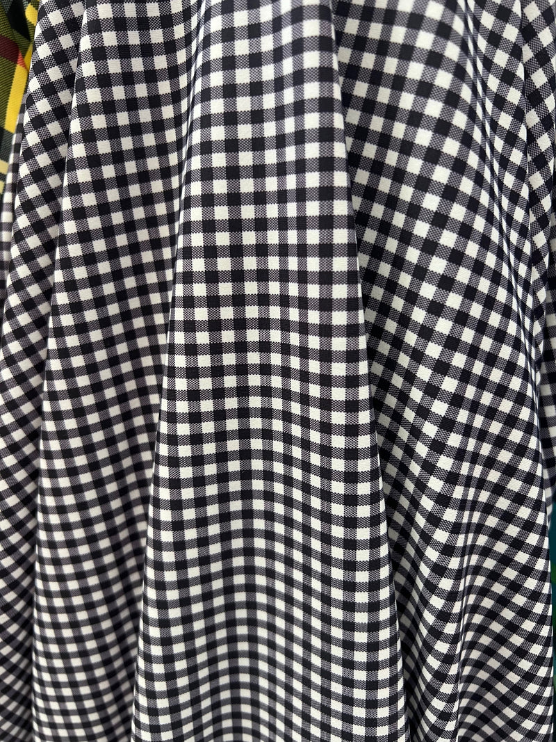 Judy Gingham Printed Polyester Spandex 4-way Stretch Medium Weight Fabric for Apparel, Swimwear, Activewear, Sportswear, Costumes, Crafts