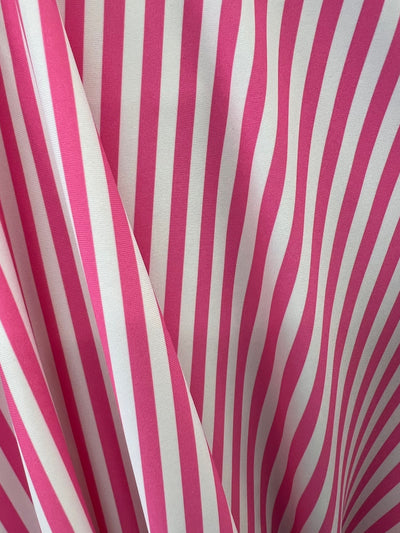 Clarissa 1/4 Inch Stripes Printed Nylon Spandex 4-way Stretch Medium Weight Fabric for Apparel, Activewear, Sportswear, Costumes, Crafts