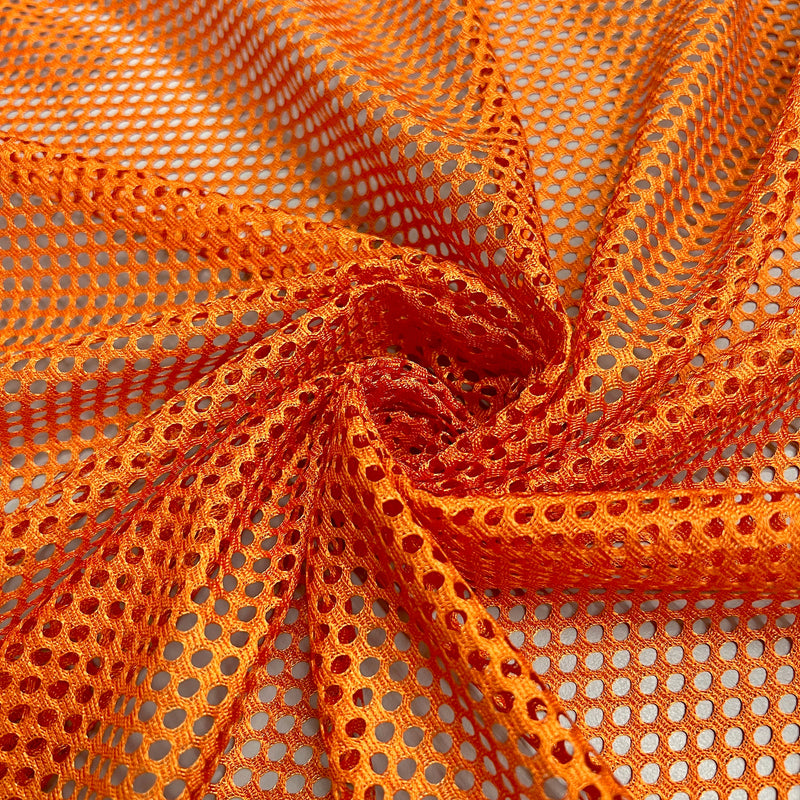 Mallory ORANGE Polyester King Mesh Knit Fabric by the Yard - 10111