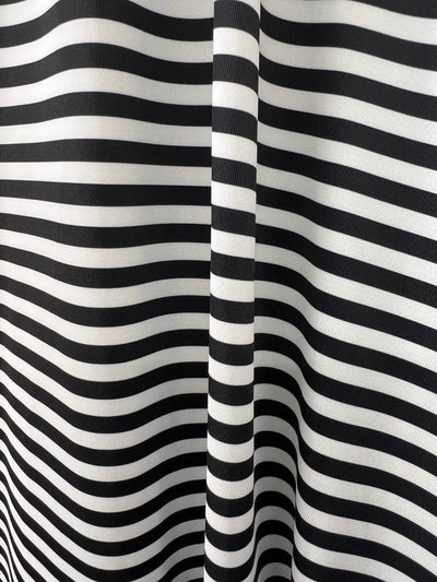 Clarissa 1/4 Inch Stripes Printed Nylon Spandex 4-way Stretch Medium Weight Fabric for Apparel, Activewear, Sportswear, Costumes, Crafts