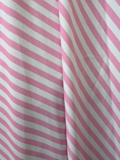 Clarissa 1/4 Inch Stripes Printed Nylon Spandex 4-way Stretch Medium Weight Fabric for Apparel, Activewear, Sportswear, Costumes, Crafts